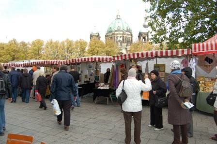 A street market across the river from the Pergamonmuseum